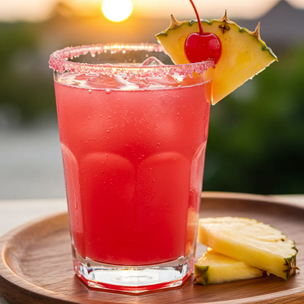 Tropical Pink Coconut Rum Punch - tertiary view